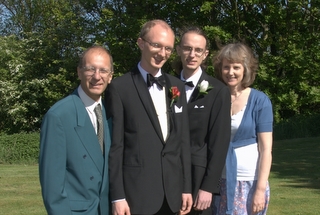 The family after the wedding - Richard, Sue, Daniel and Tim