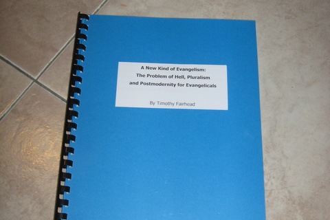 Tim's MA thesis, bound and ready to send at last
