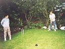 playing croquet
