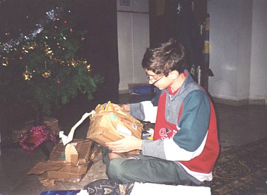 opening presents on Christmas morning