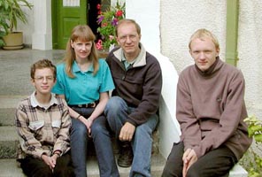 Richard, Sue, Daniel and Timothy, outside our home in Cyprus