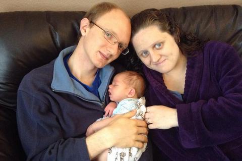 Daniel and Becky with baby David