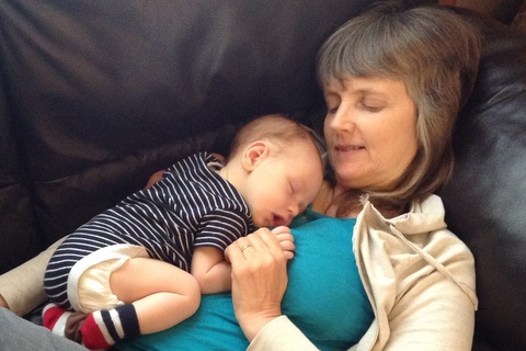 Sue with baby David