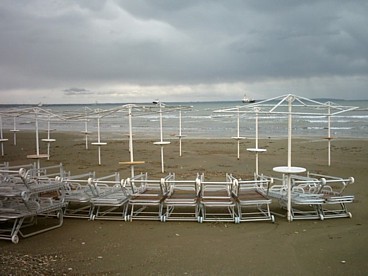 the beach in Larnaka sea-front, deserted in December