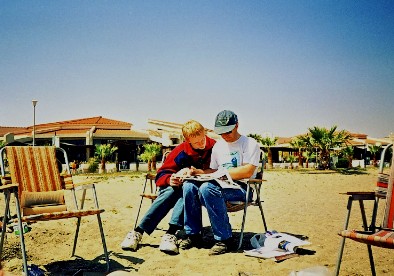 reading on the beach in Cyprus in April