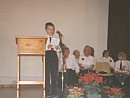 Tim singing a solo in the Christmas concert